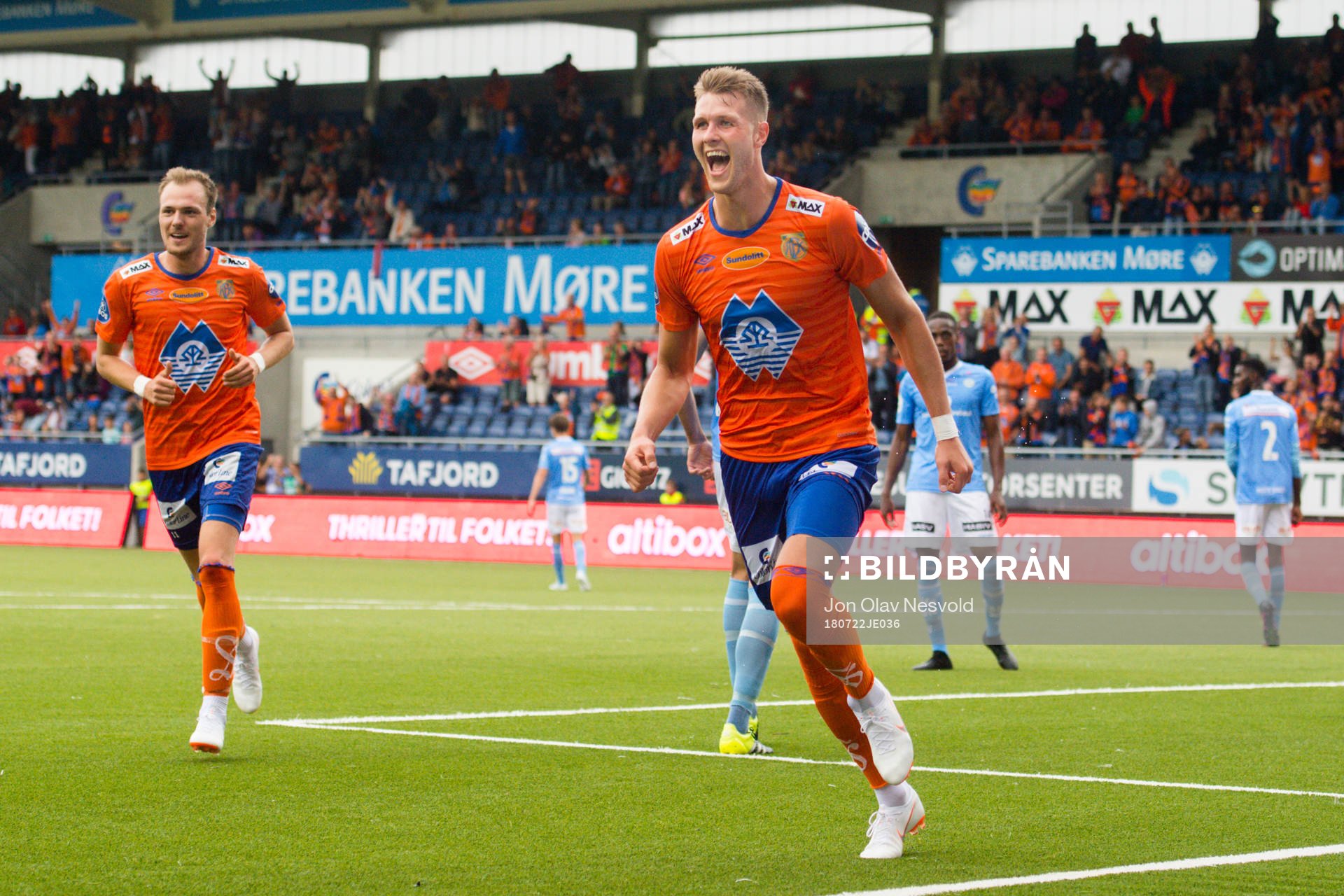 Hólmbert Fridjónsson of Aalesund celebrates the 1-0 goal