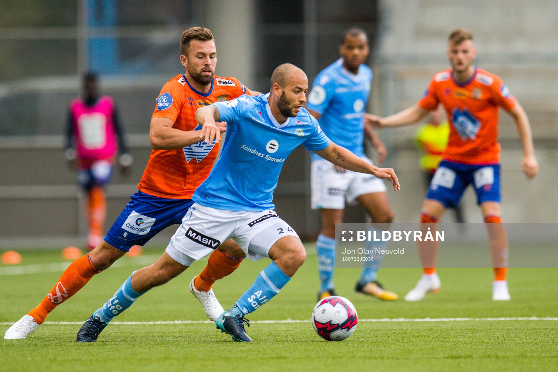 Kaj Ramsteijn of Aalesund and Kristian Brix of Sandnes Ulf