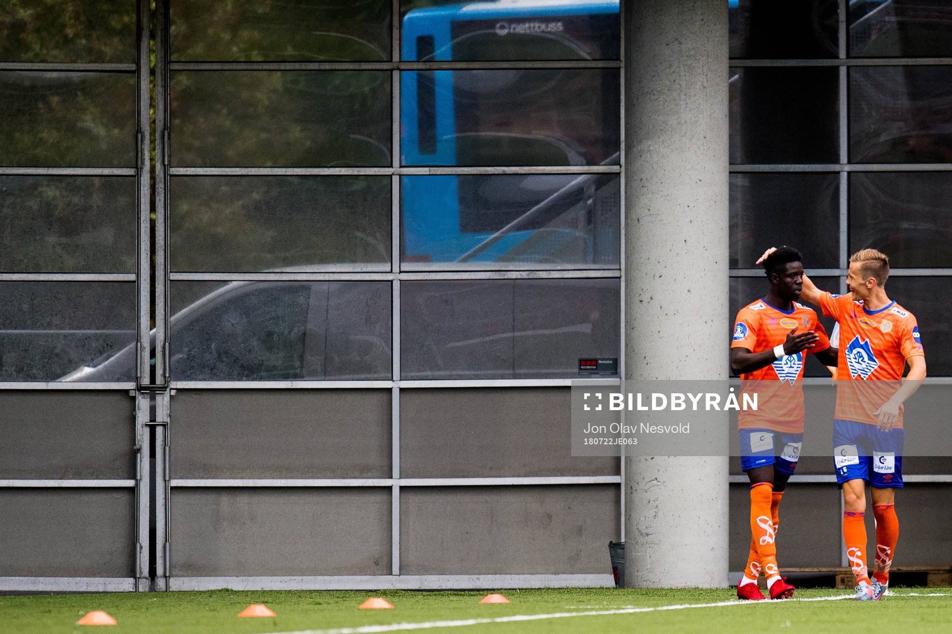 Pape Habib Gueye and Ståle Steen Sæthre of Aalesund