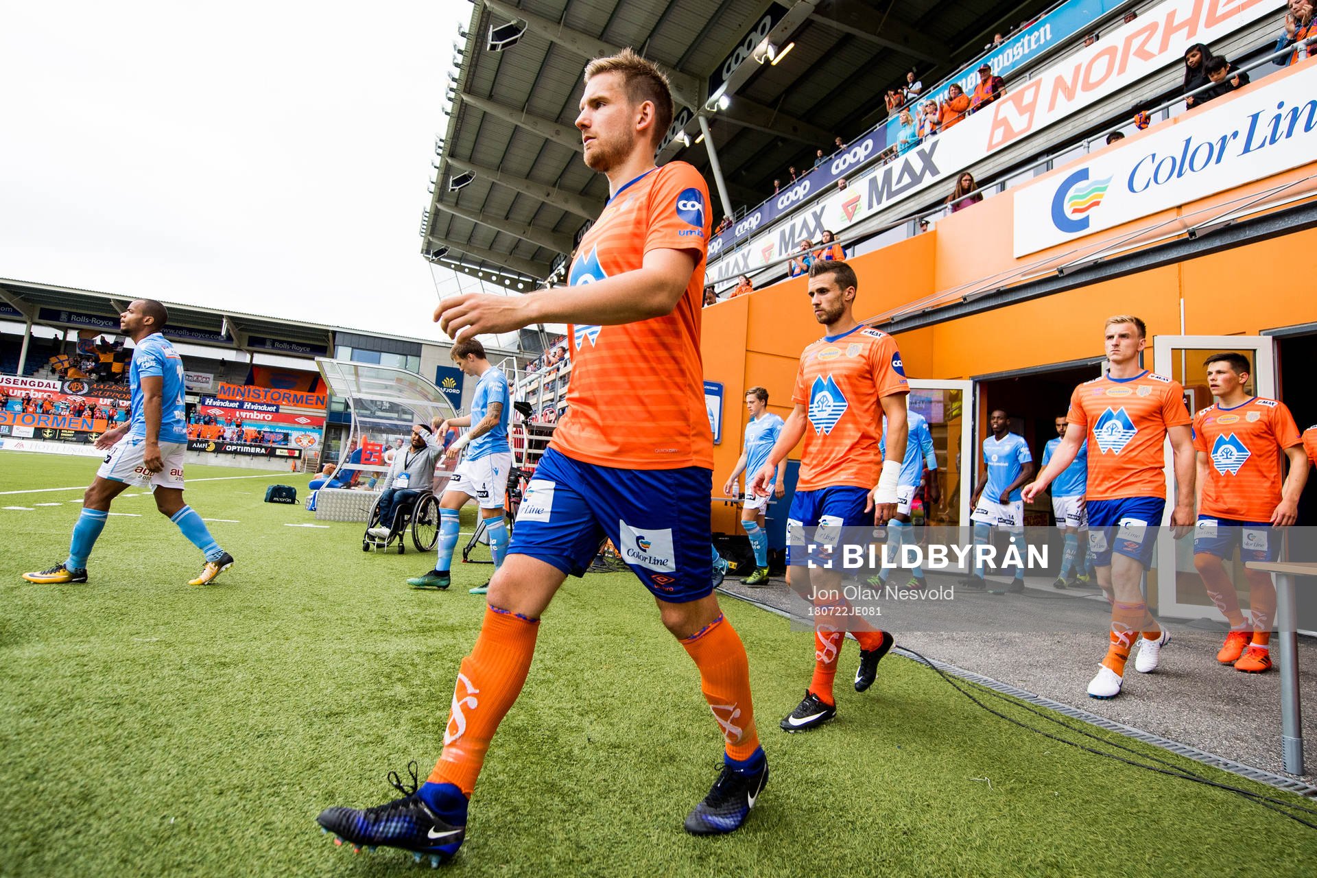 Oddbjørn Lie of Aalesund enters the pitch