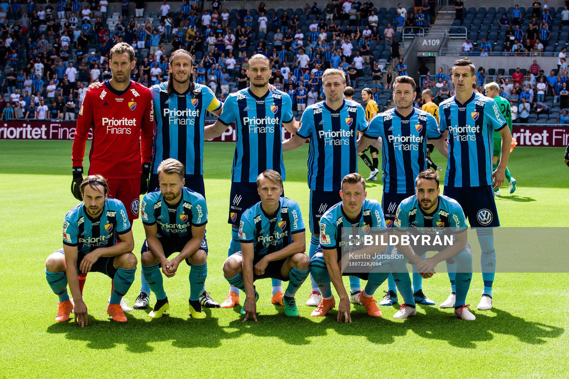 Djurgårdens startelva med målvakt Andreas Isaksson ,