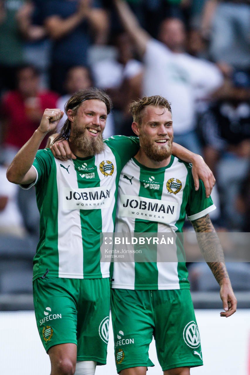 Hammarbys Björn Paulsen och David Fällman jublar