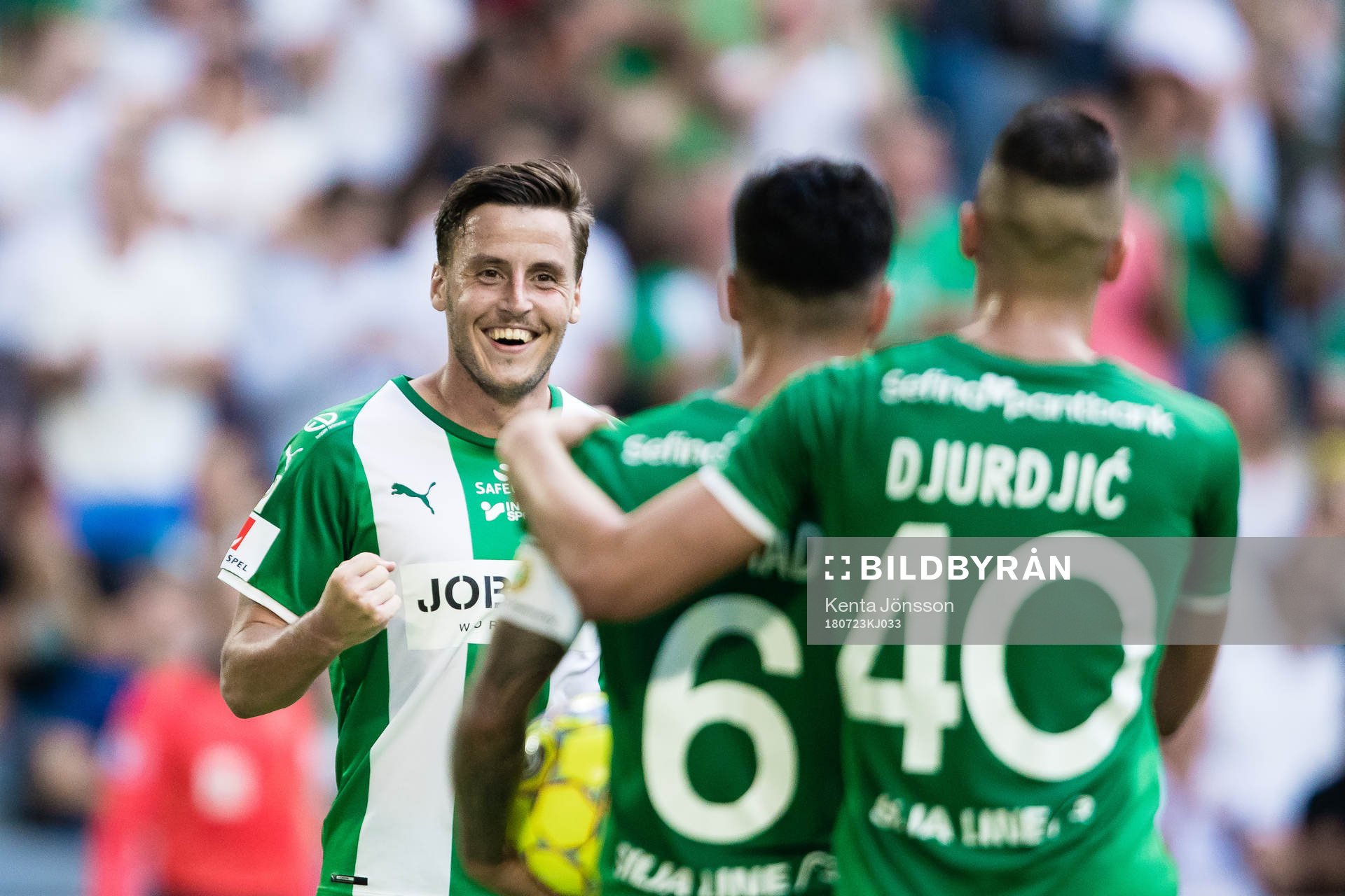 Hammarbys Jeppe Andersen jublar med Nikola Djurdjic