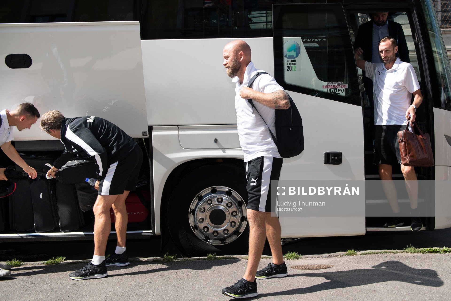 Assistant coach tränare Olof Persson of Malmö FF arrives
