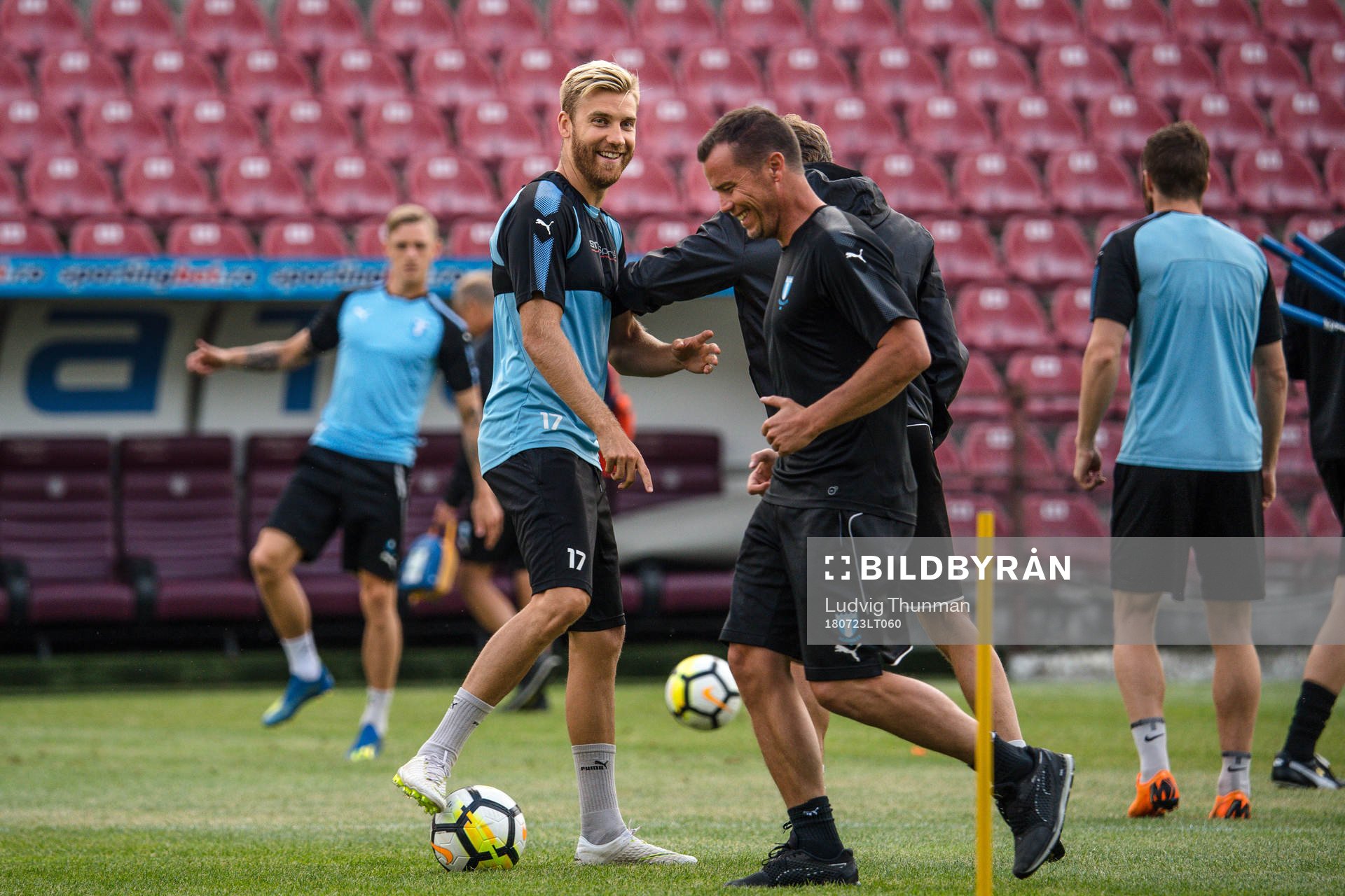 Rasmus Bengtsson and Manager Daniel Andersson of Malmö FF