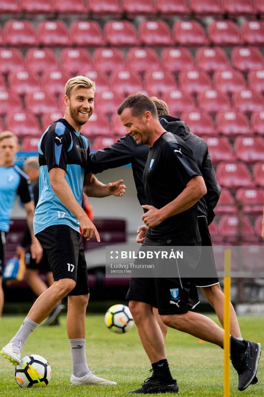 Rasmus Bengtsson and general manager Daniel Andersson of