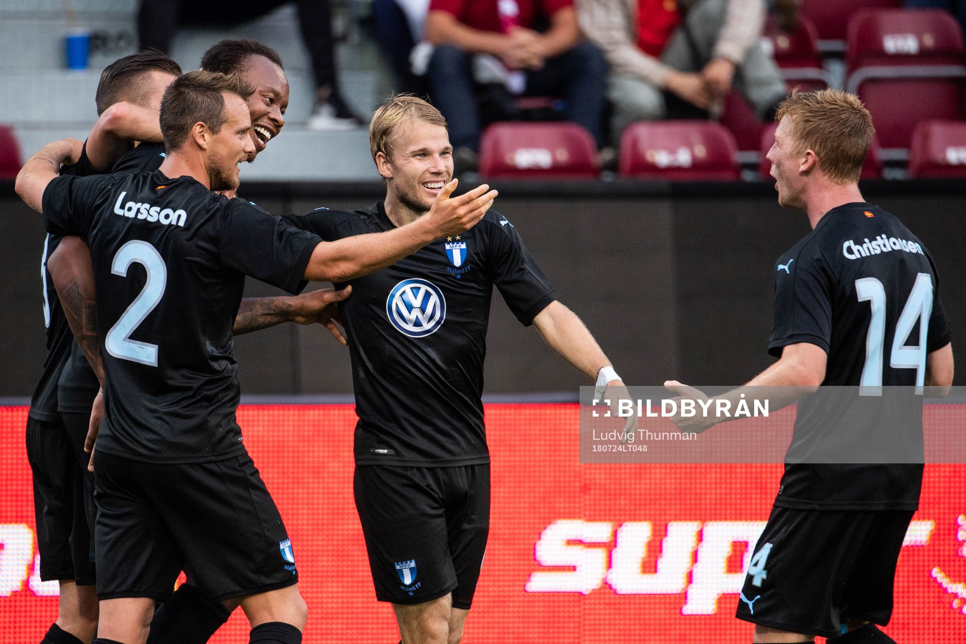 Carlos Strandberg of Malmö FF celebrates with Eric