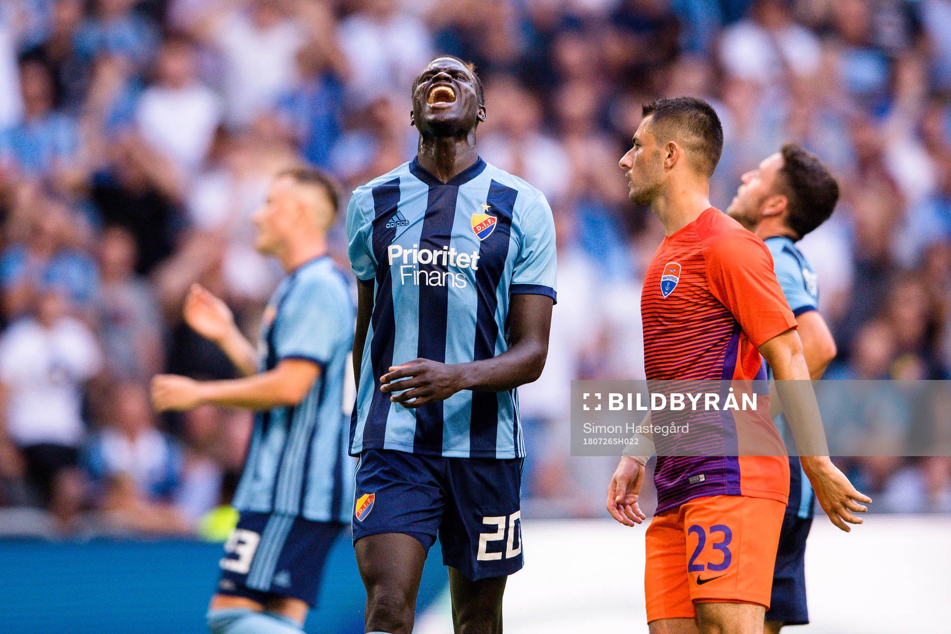 Aliou Badji of Djurgården looks dejected