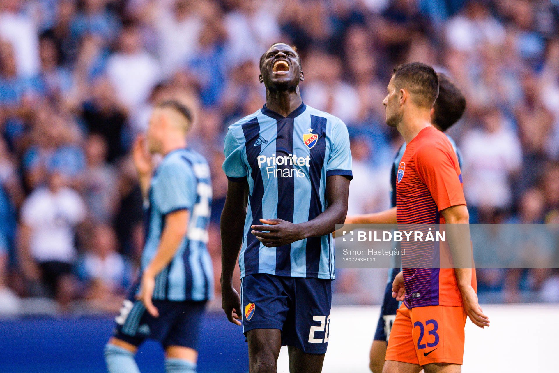Aliou Badji of Djurgården looks dejected