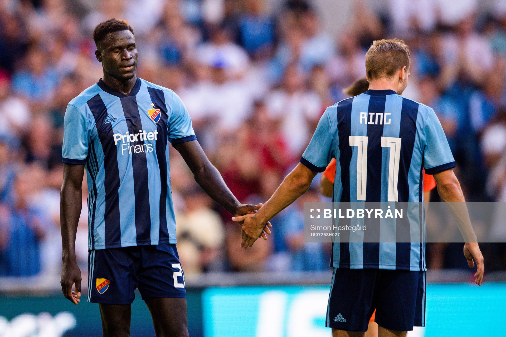 Aliou Badji and Jonathan Ring of Djurgården looks dejected
