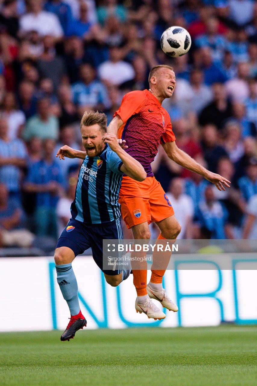 Jacob Une Larsson of Djurgården and Pavlo Polehenko of