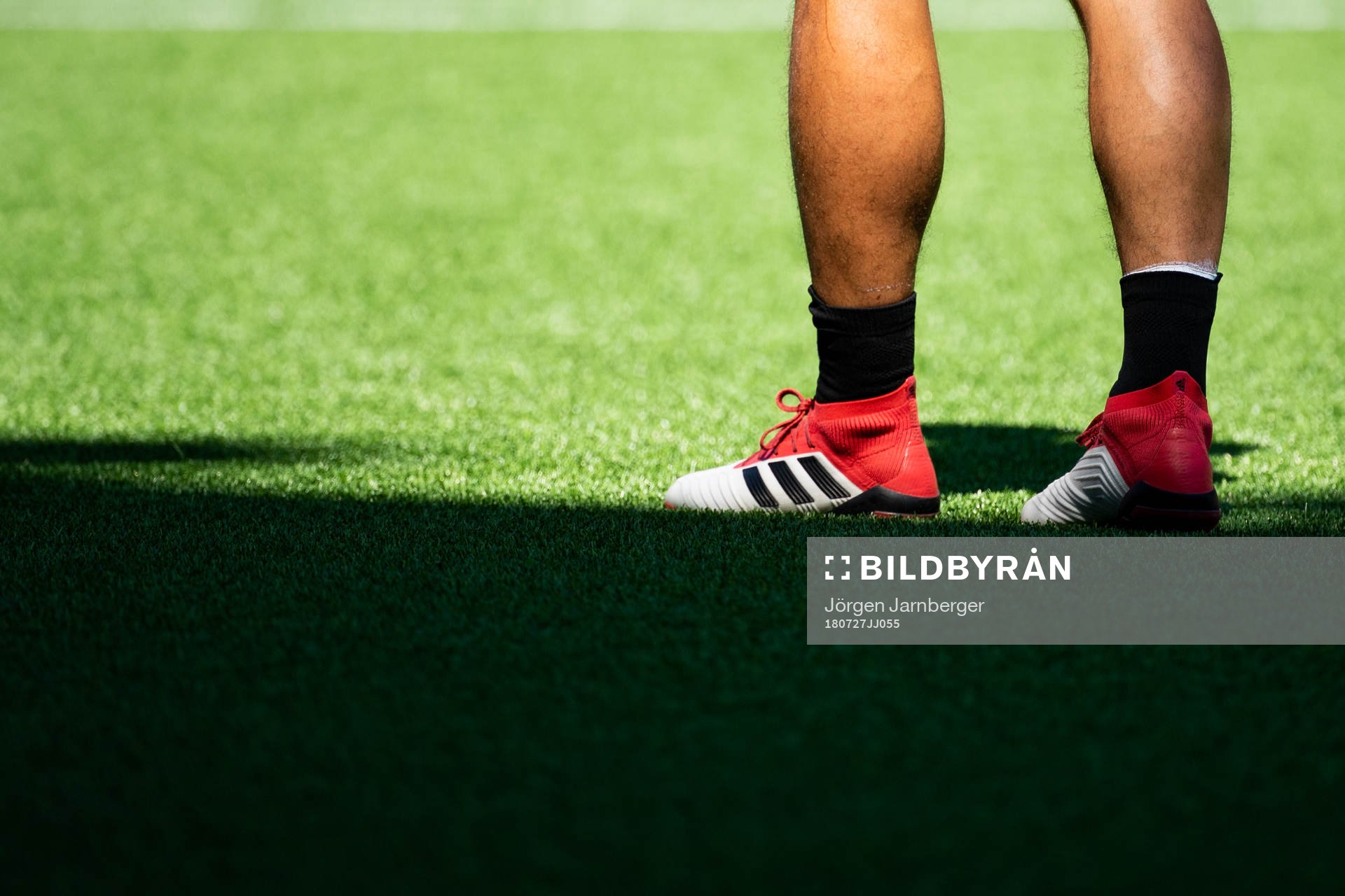 Fotbollsskor under det Allsvenska fotbollslaget Elfsborgs träning den 27 juli 2018 i Borås.