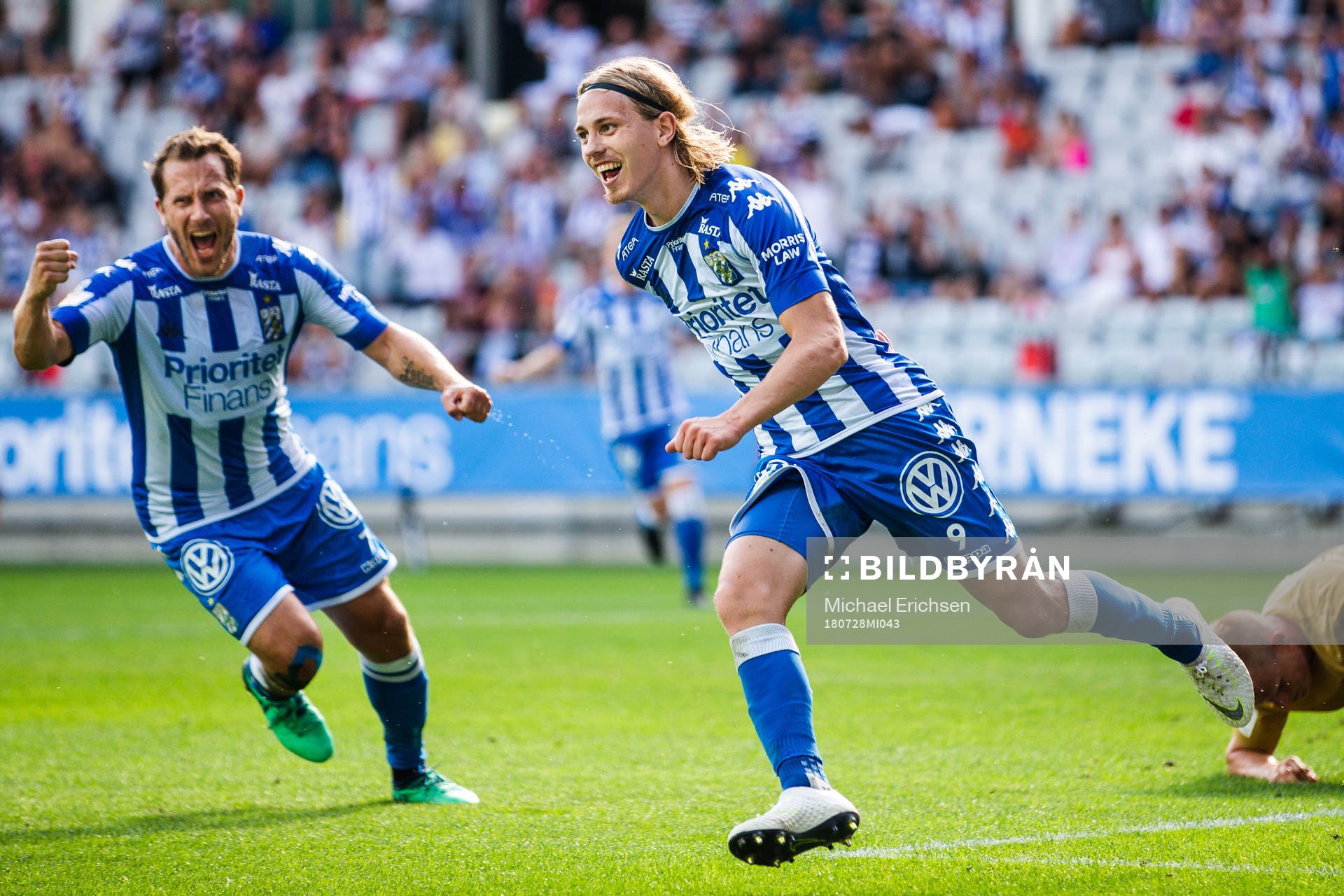 IFK Göteborgs Elias Mar Omarsson jublar med Tobias Hysén