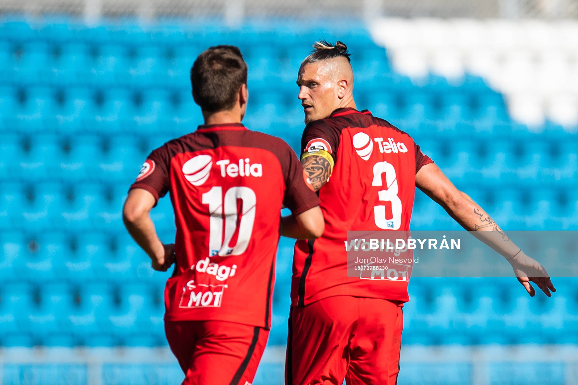 Deyver Vega of Brann and Vito Wormgoor of Brann celebrates