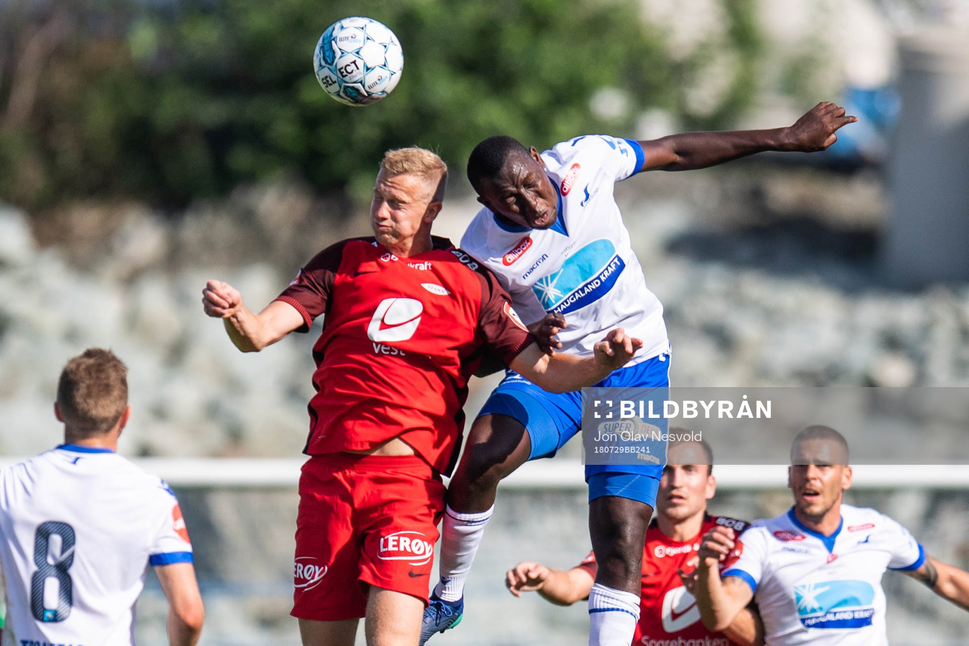 Peter Orry Larsen of Brann and Ibrahima Koné of Haugesund