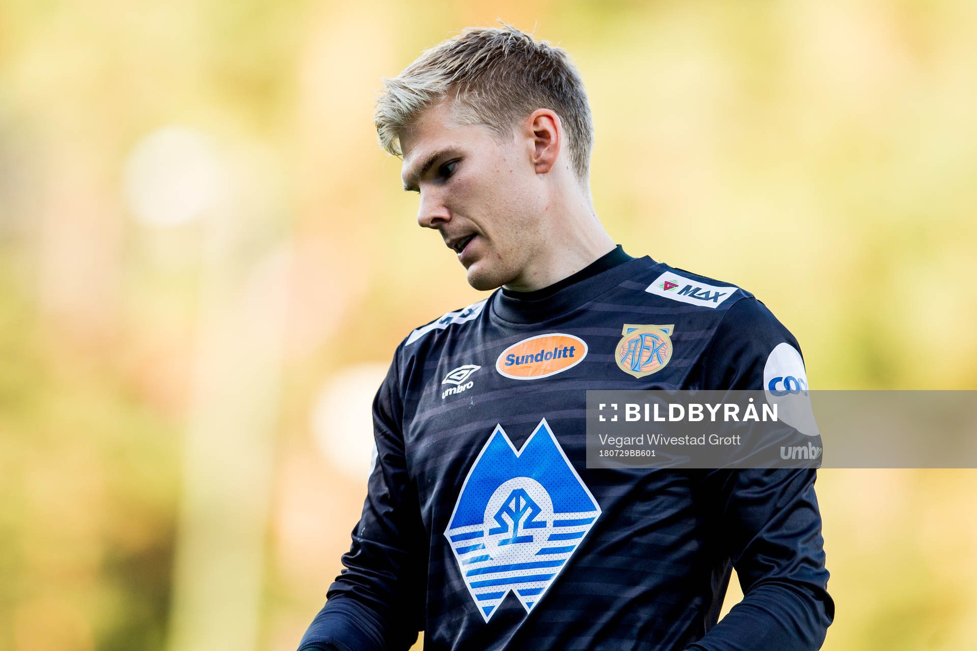 Goalkeeper Andreas Lie of Aalesund looks dejected