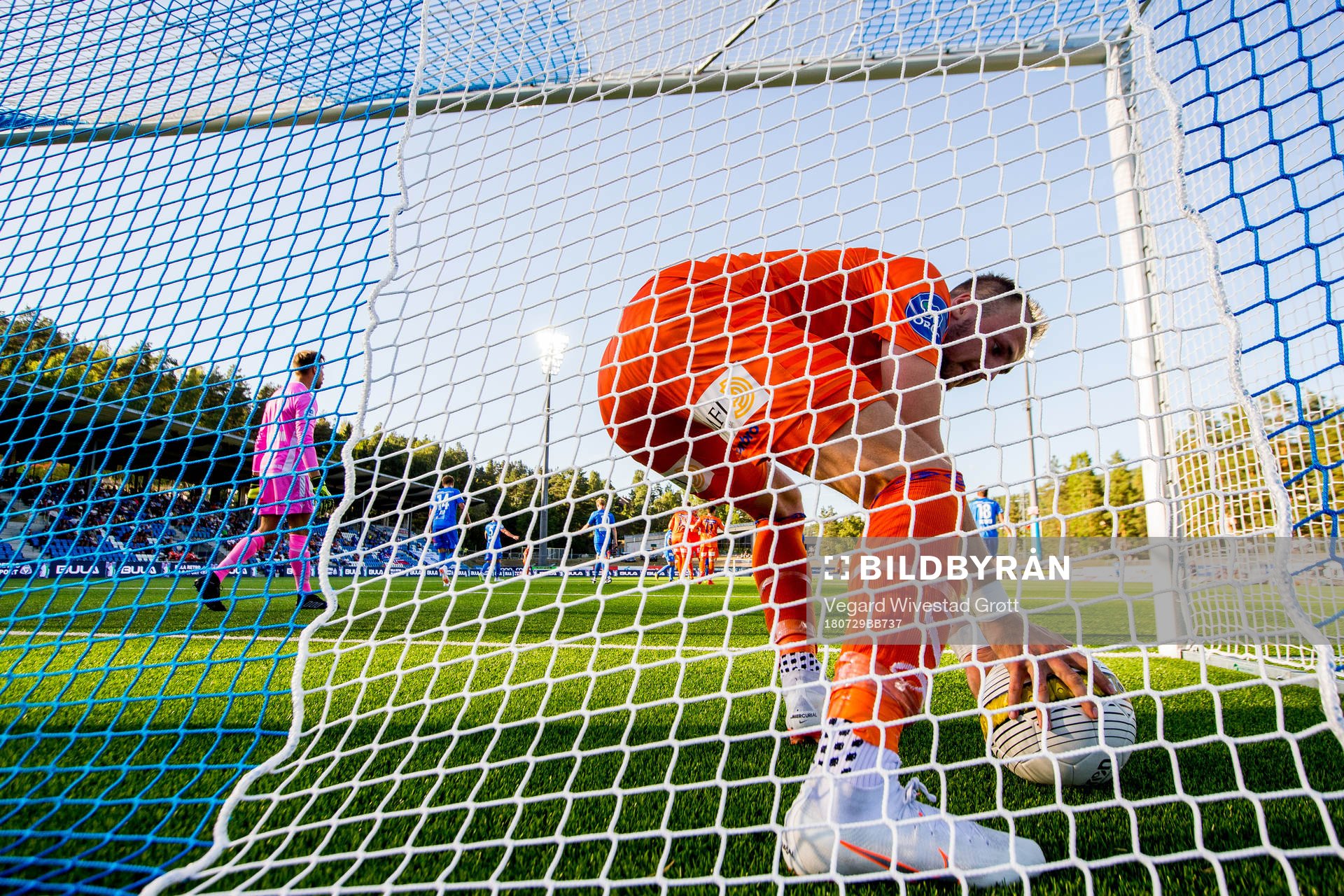 Aron Elís Thrándarson after Aalesund scoring 1-1 during the OBOS-ligaen match between Notodden and Aalesund on July 29, 2018 in Notodden.