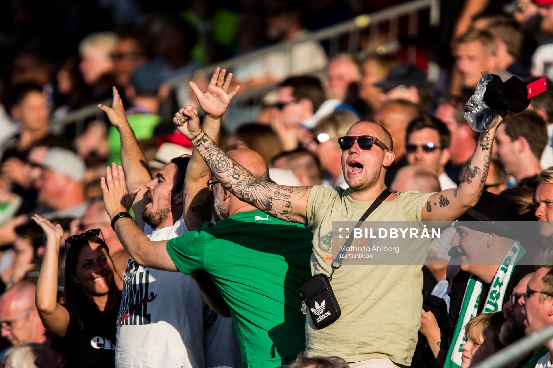 Hammarbys supportrar jublar på läktaren