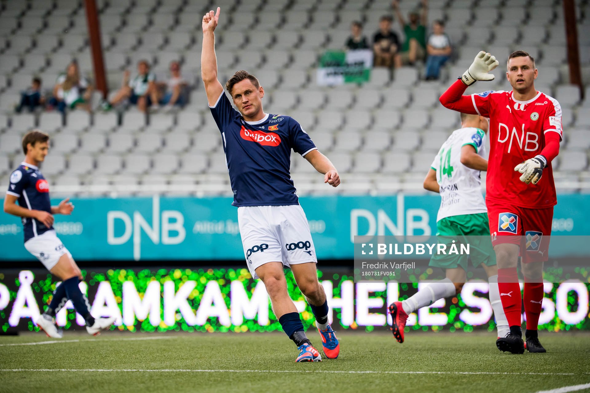 Tommy Høiland of Viking and goalkeeper Lukasz Jarosinski