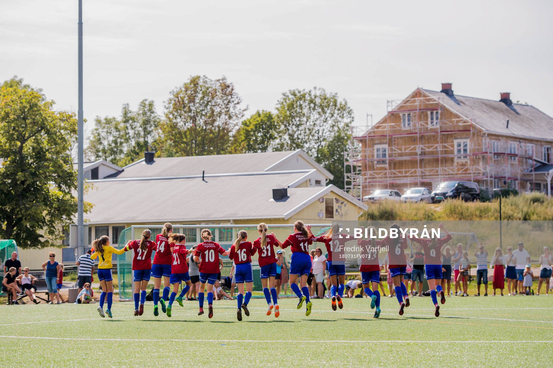 The players of Skeid T celebrate