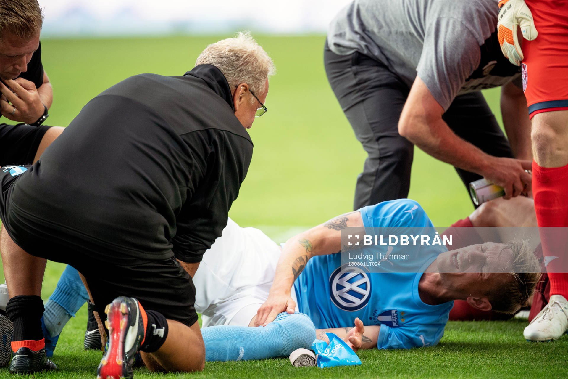Sören Rieks of Malmö FF is in pain