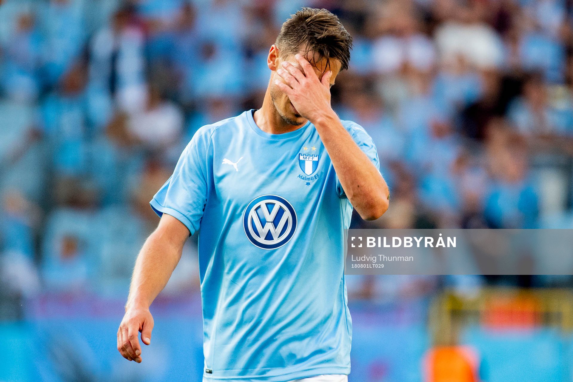 Markus Rosenberg of Malmö FF looks dejected