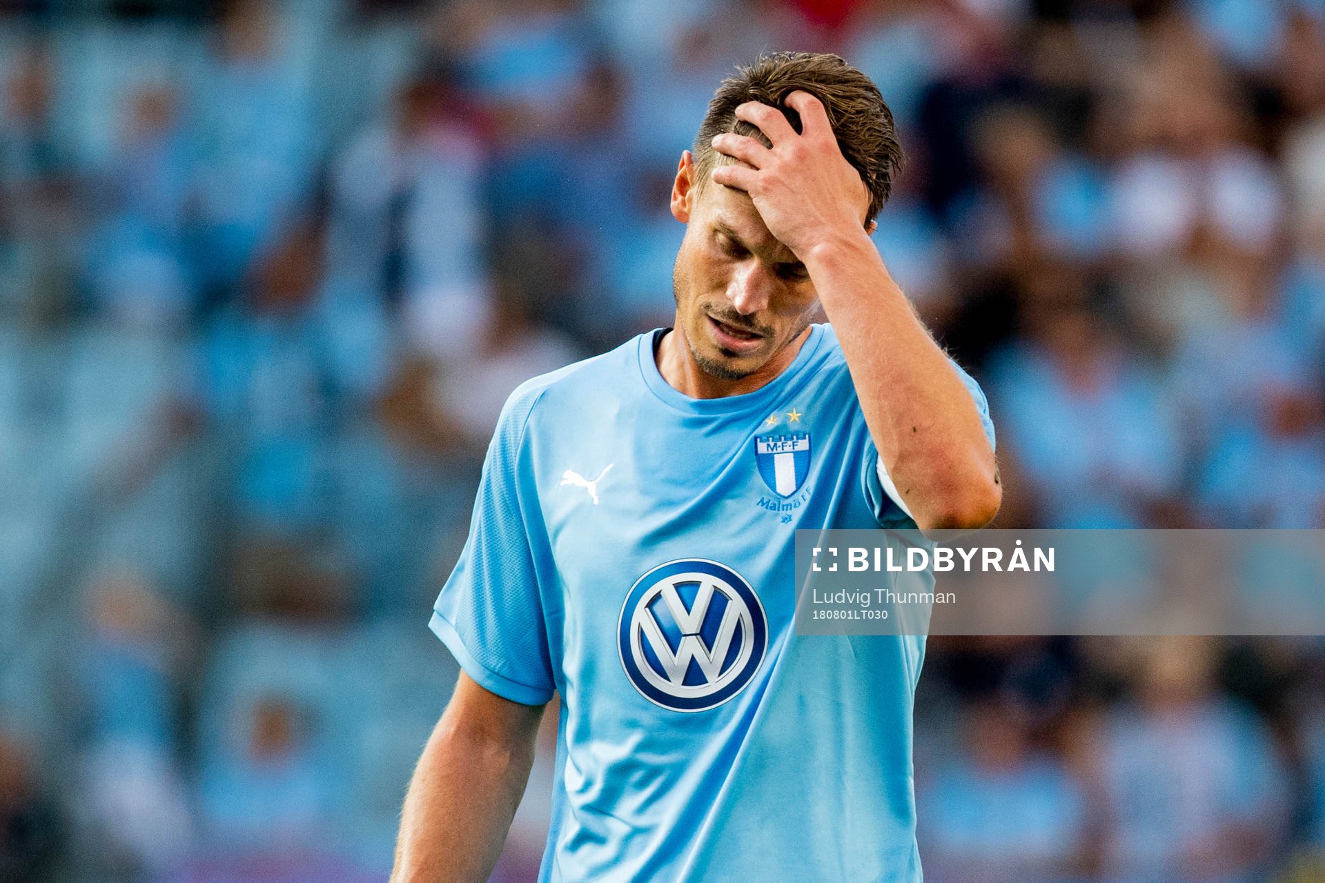 Markus Rosenberg of Malmö FF looks dejected