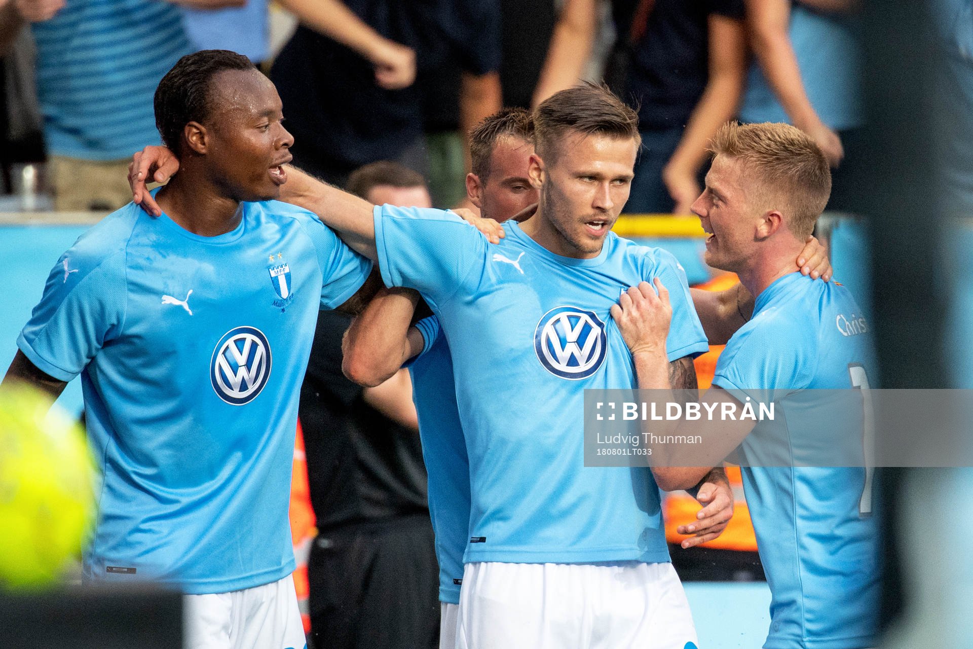 Arnór Ingvi Traustason of Malmö FF celebrates with his