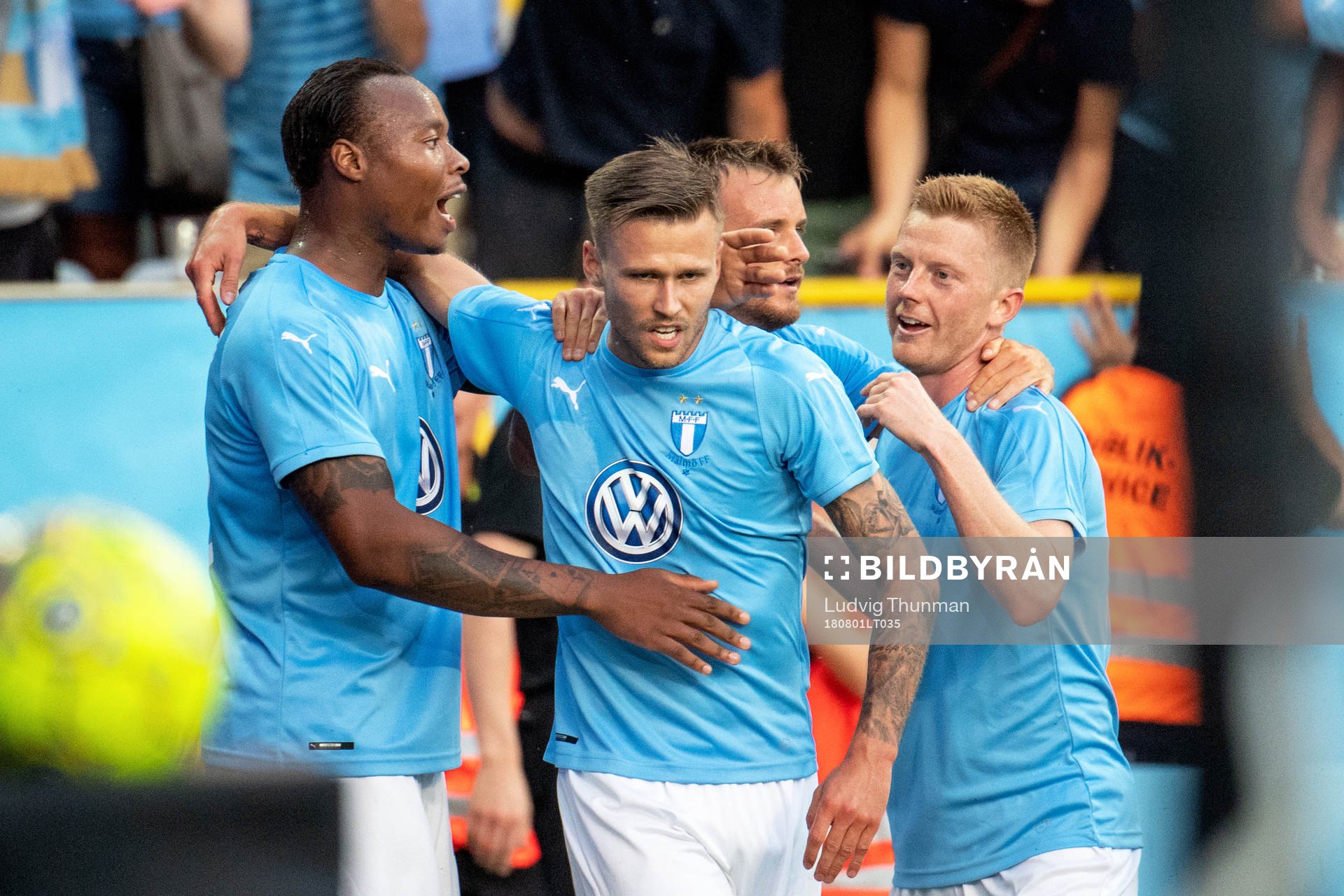 Arnór Ingvi Traustason of Malmö FF celebrates with his