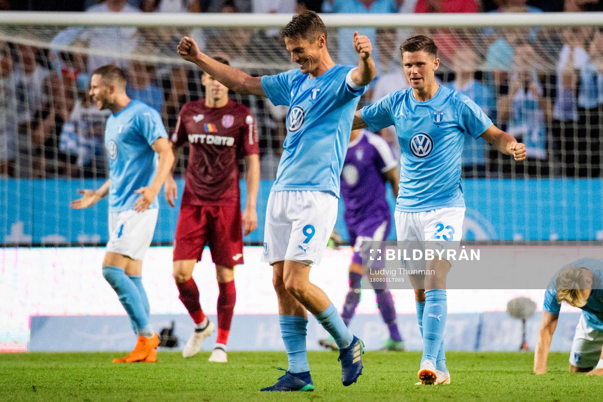 Marcus Antonsson, Markus Rosenberg of Malmö FF celebrates