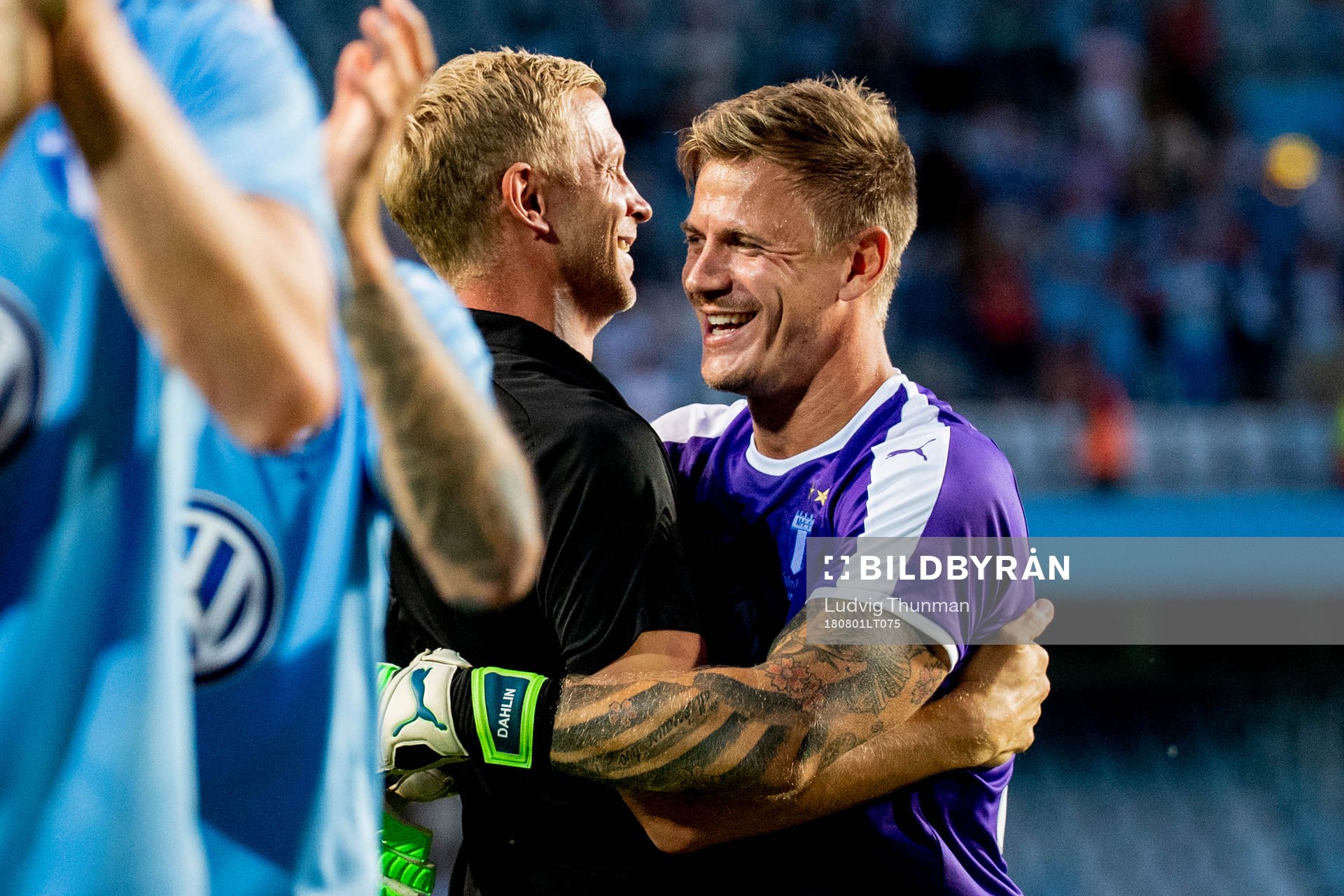 Physiotherapist Alexander Nilsson and goalkeeper Johan