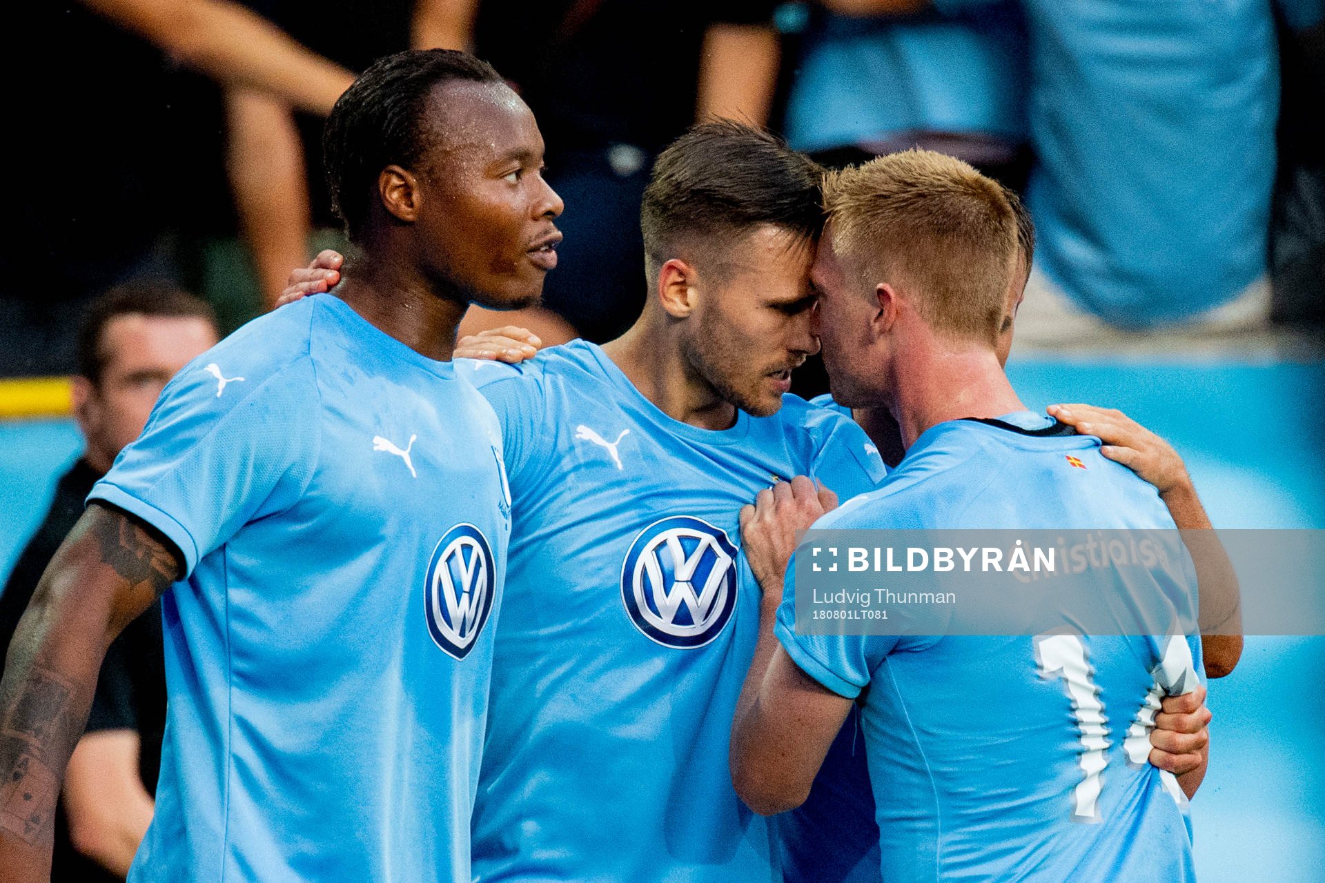 Carlos Strandberg and Anders Christiansen celebrates with