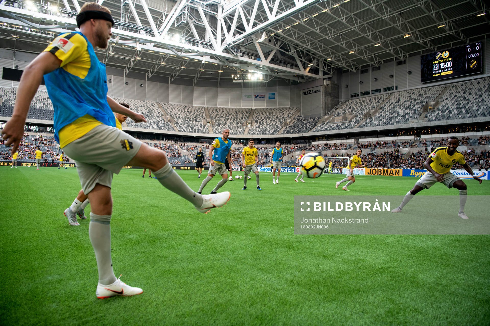 Daniel Sundgren and Henok Goitom of AIK prior to the UEFA