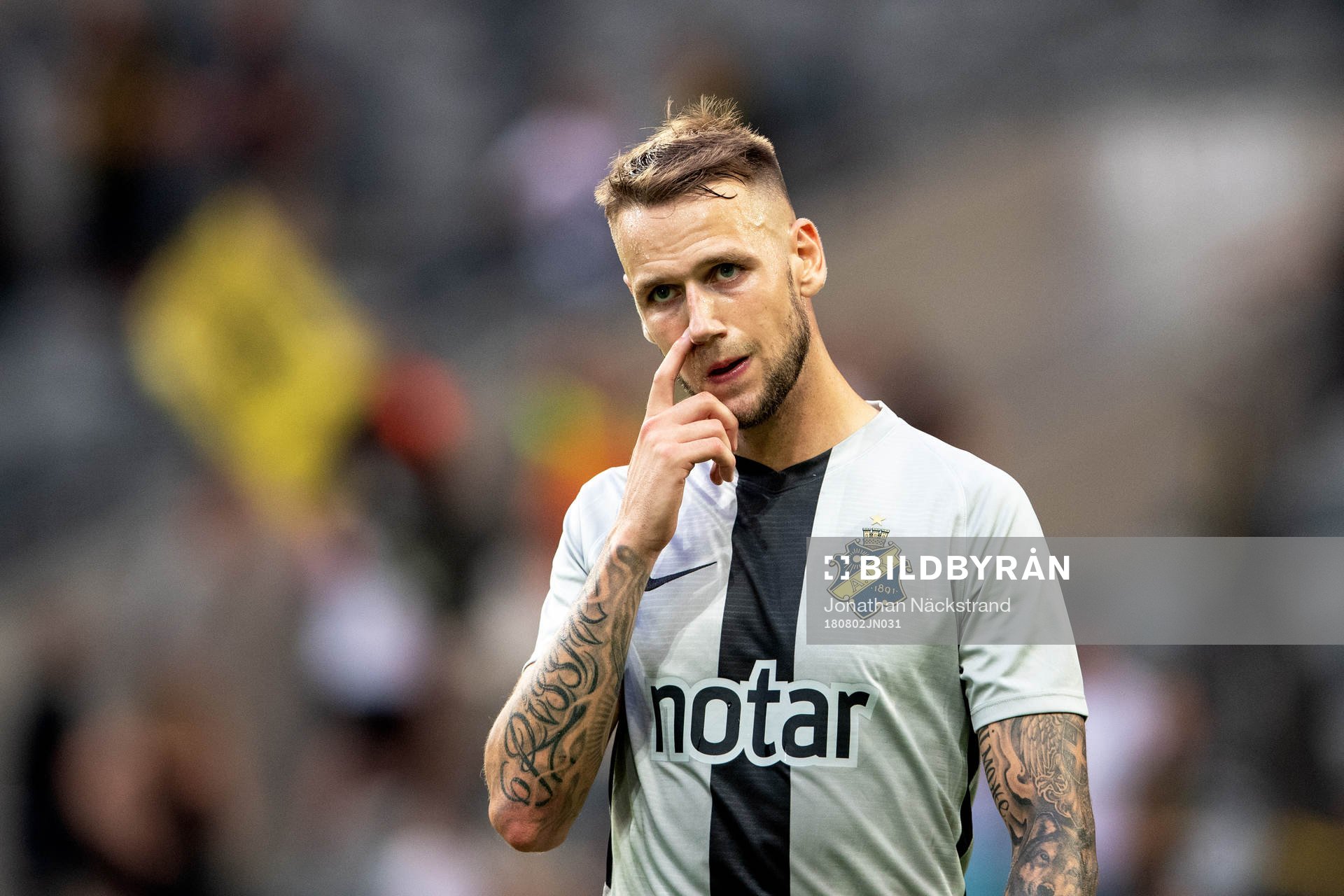 Alexander Milosevic of AIK looks dejected