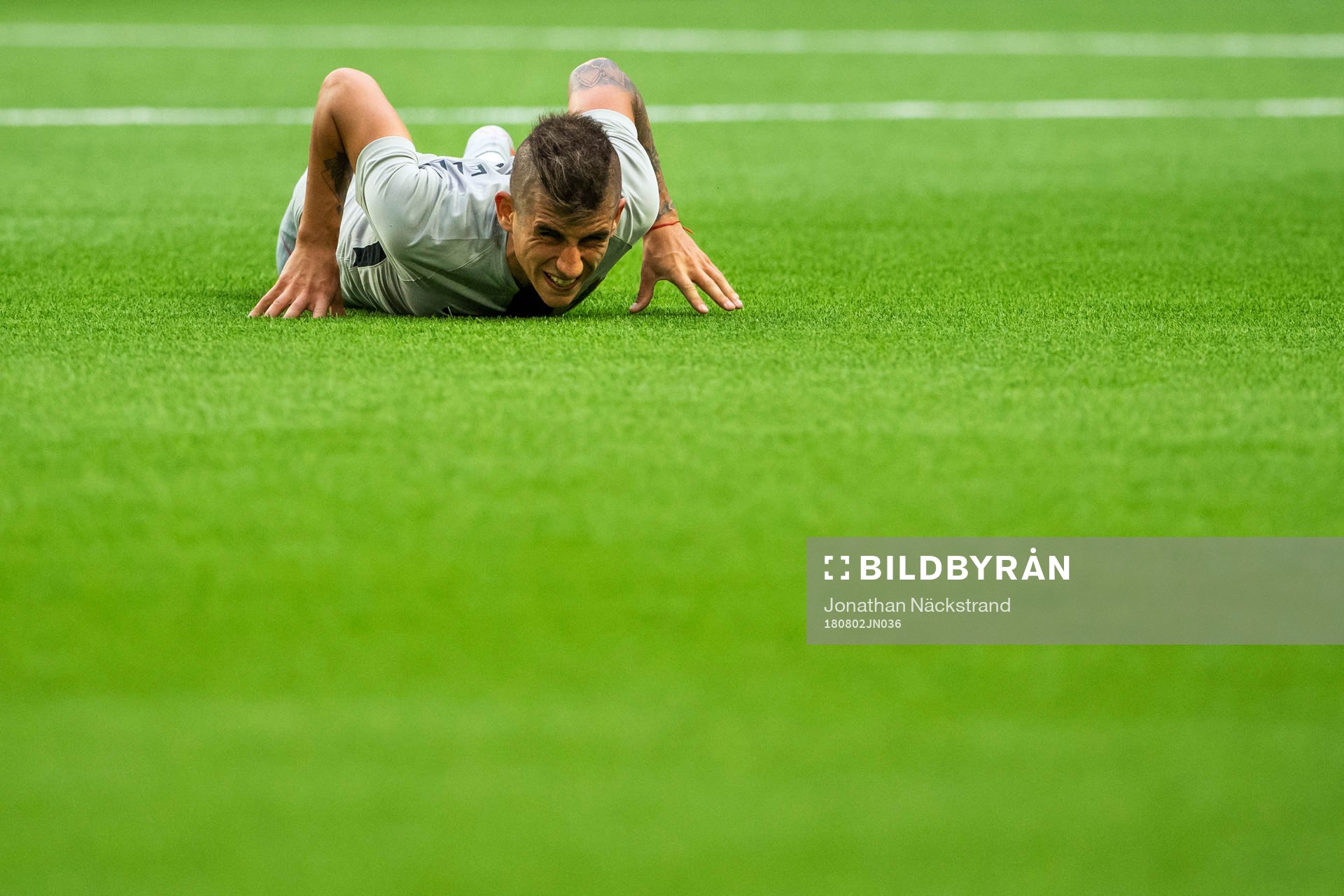 Nicolás Stefanelli of AIK reacts