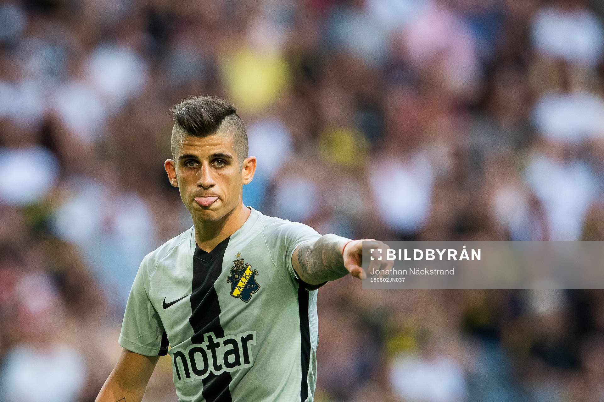 Nicolás Stefanelli of AIK reacts