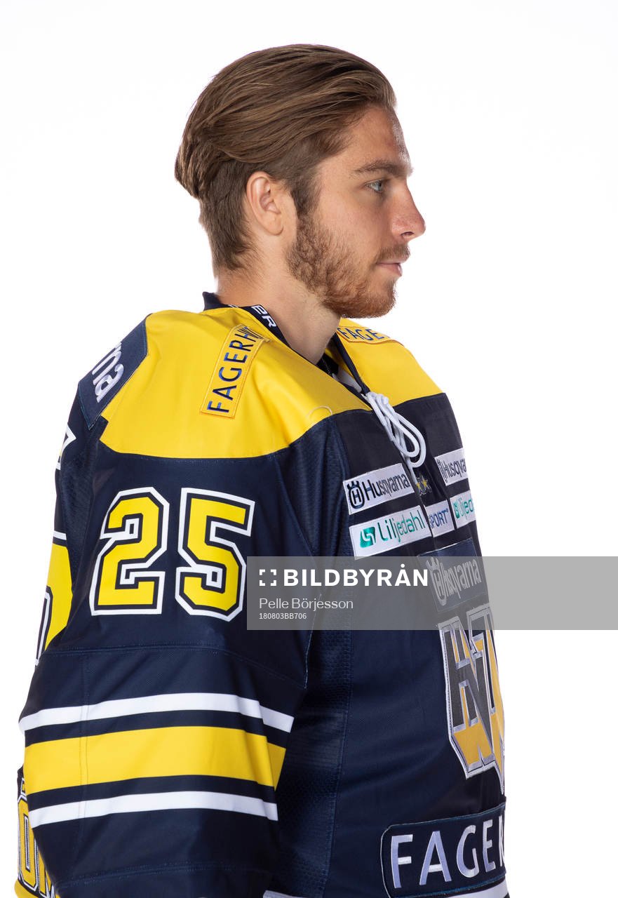 HV71s Felix Sandströmposerar för ett porträtt
