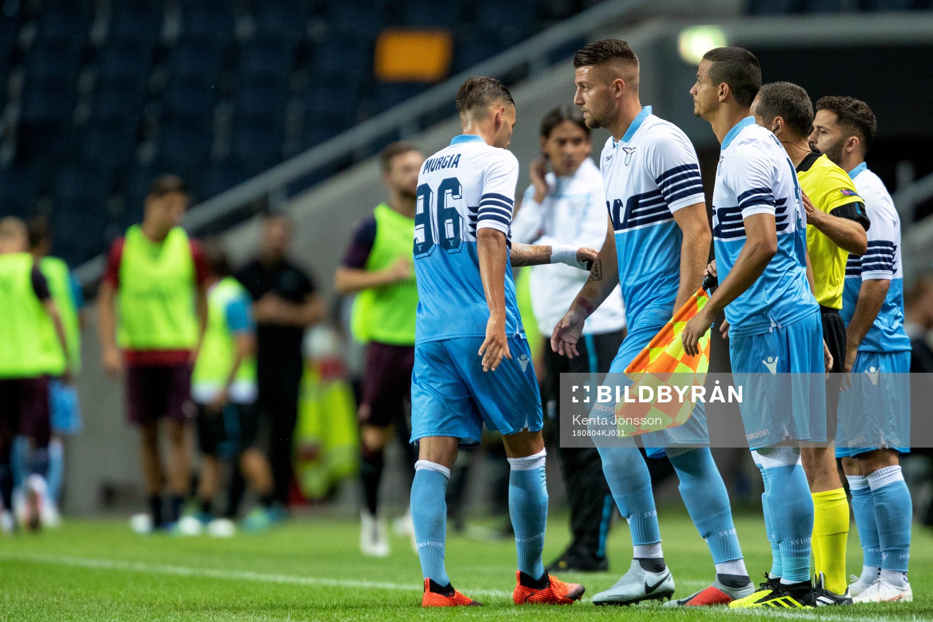 Sergej Milinkovic-Savic of Lazio enters the pitch