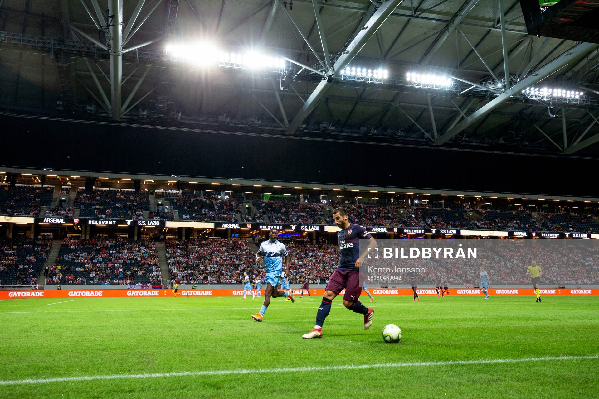 Henrikh Mkhitaryan of Arsenal during the International Champions Cup match between Arsenal and Lazio on August 4, 2018 in Stockholm. 