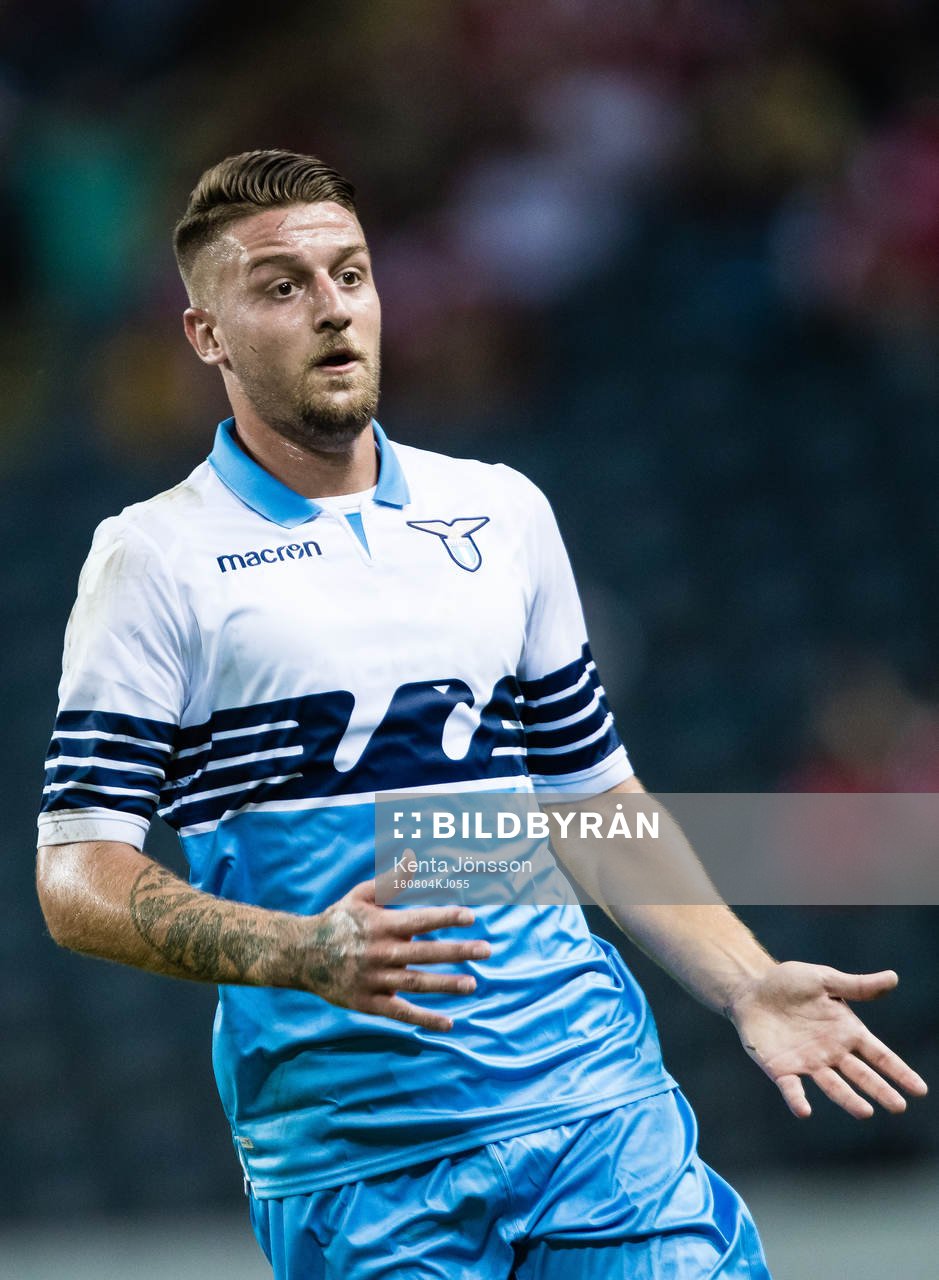 Sergej Milinkovic-Savic of Lazio during the International Champions Cup match between Arsenal and Lazio on August 4, 2018 in Stockholm. 
