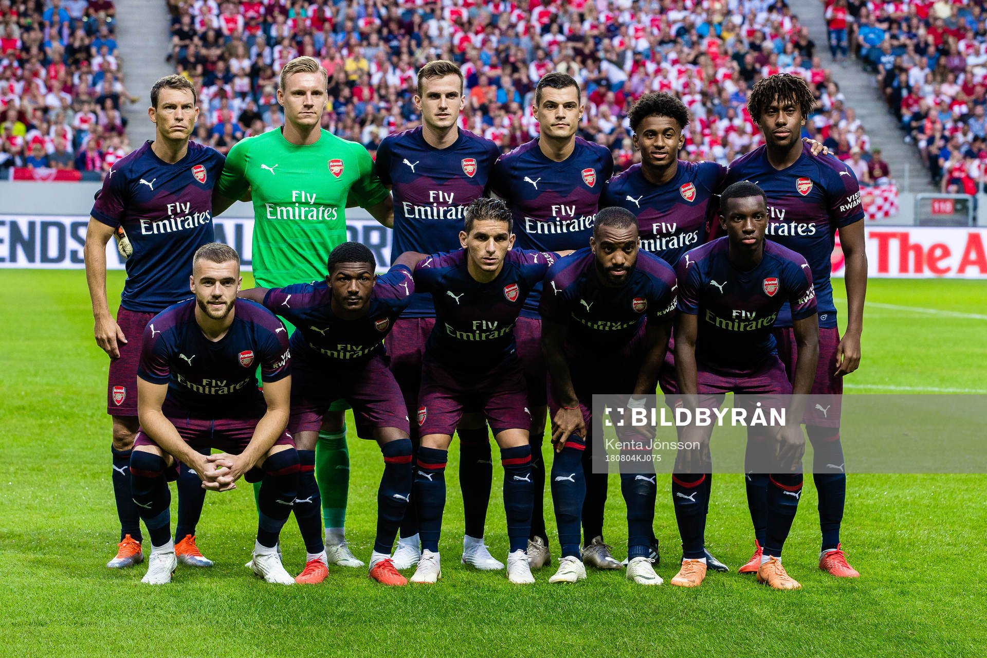 Starting eleven of Arsenal prior to the International