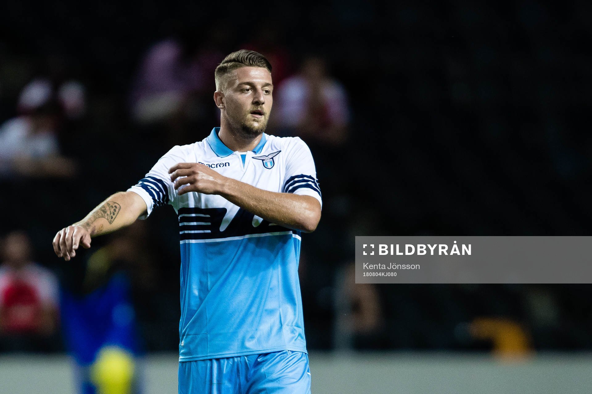 Sergej Milinkovic-Savic of Lazio during the International Champions Cup match between Arsenal and Lazio on August 4, 2018 in Stockholm. 