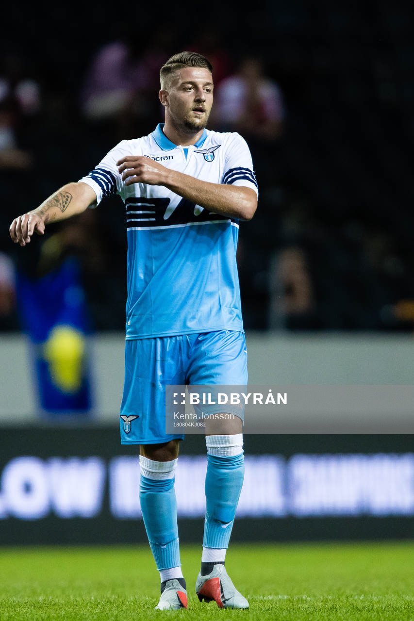 Sergej Milinkovic-Savic of Lazio during the International Champions Cup match between Arsenal and Lazio on August 4, 2018 in Stockholm. 