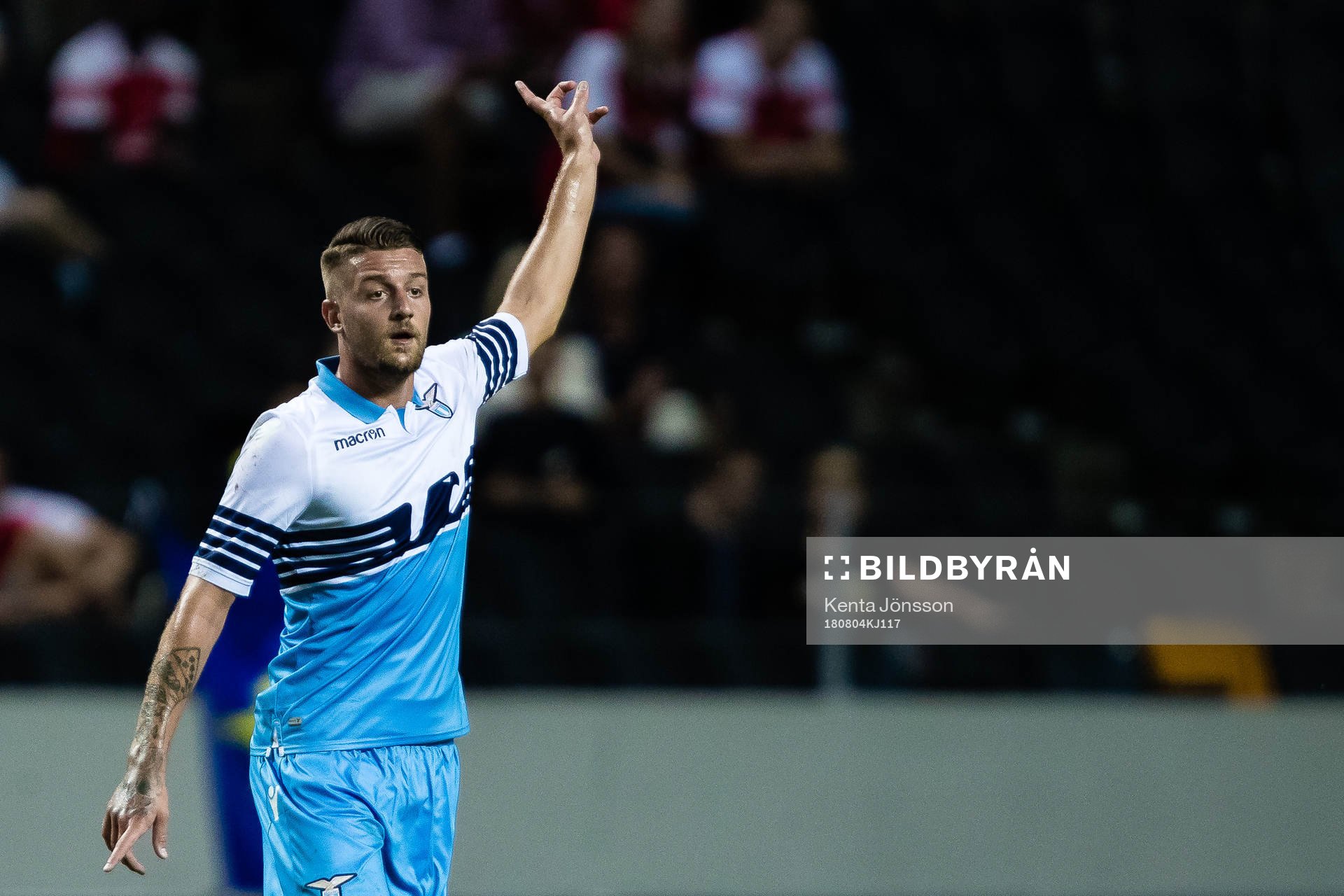 Sergej Milinkovic-Savic of Lazio during the International Champions Cup match between Arsenal and Lazio on August 4, 2018 in Stockholm. 