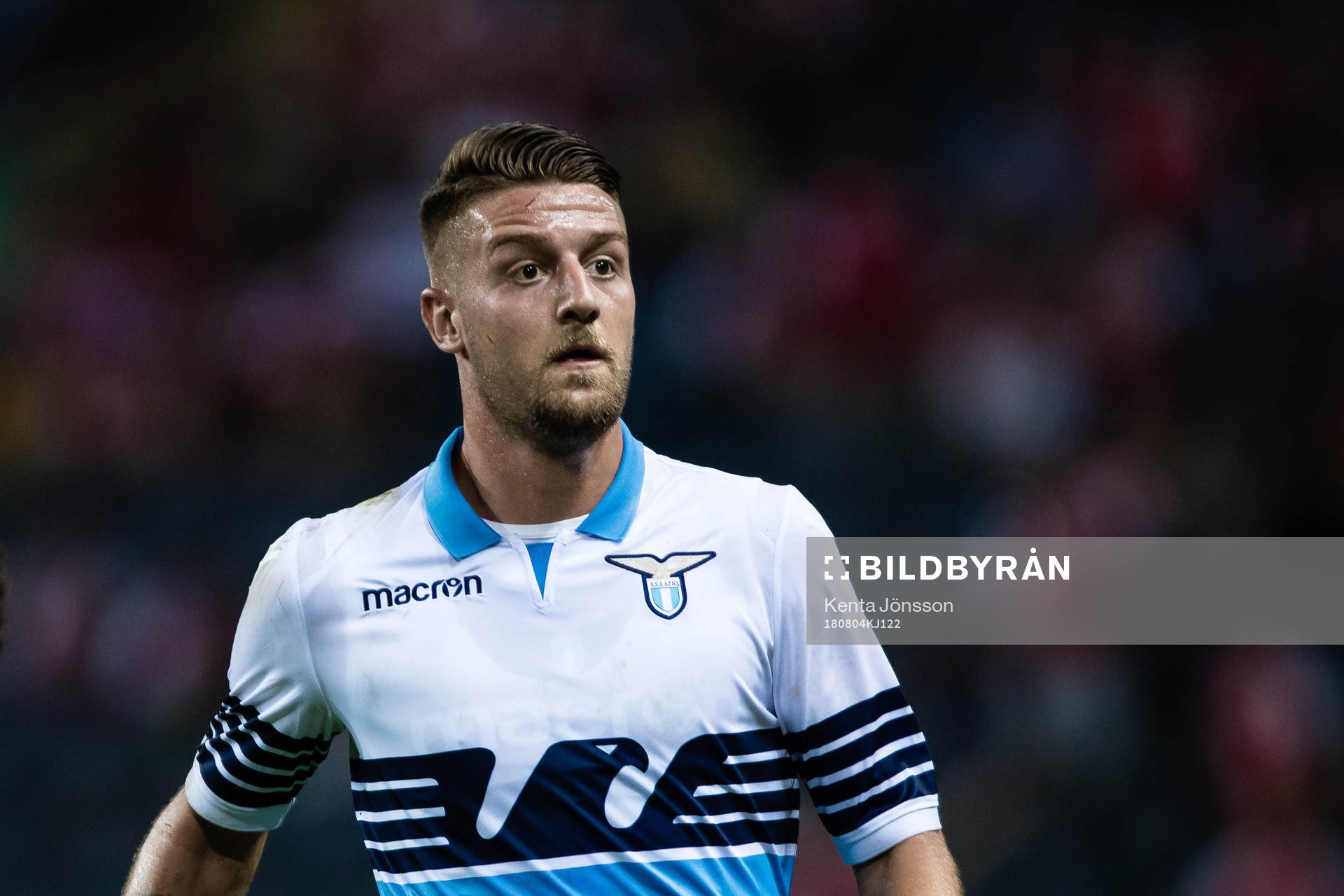 Sergej Milinkovic-Savic of Lazio during the International Champions Cup match between Arsenal and Lazio on August 4, 2018 in Stockholm. 