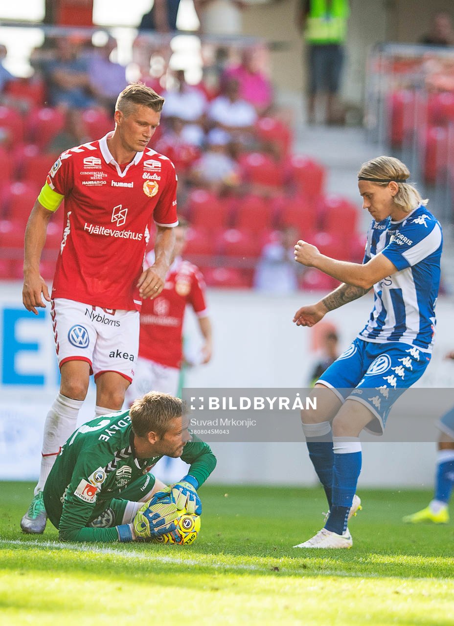 Kalmars målvakt Lucas Hägg-Johansson och Viktor Elm samt