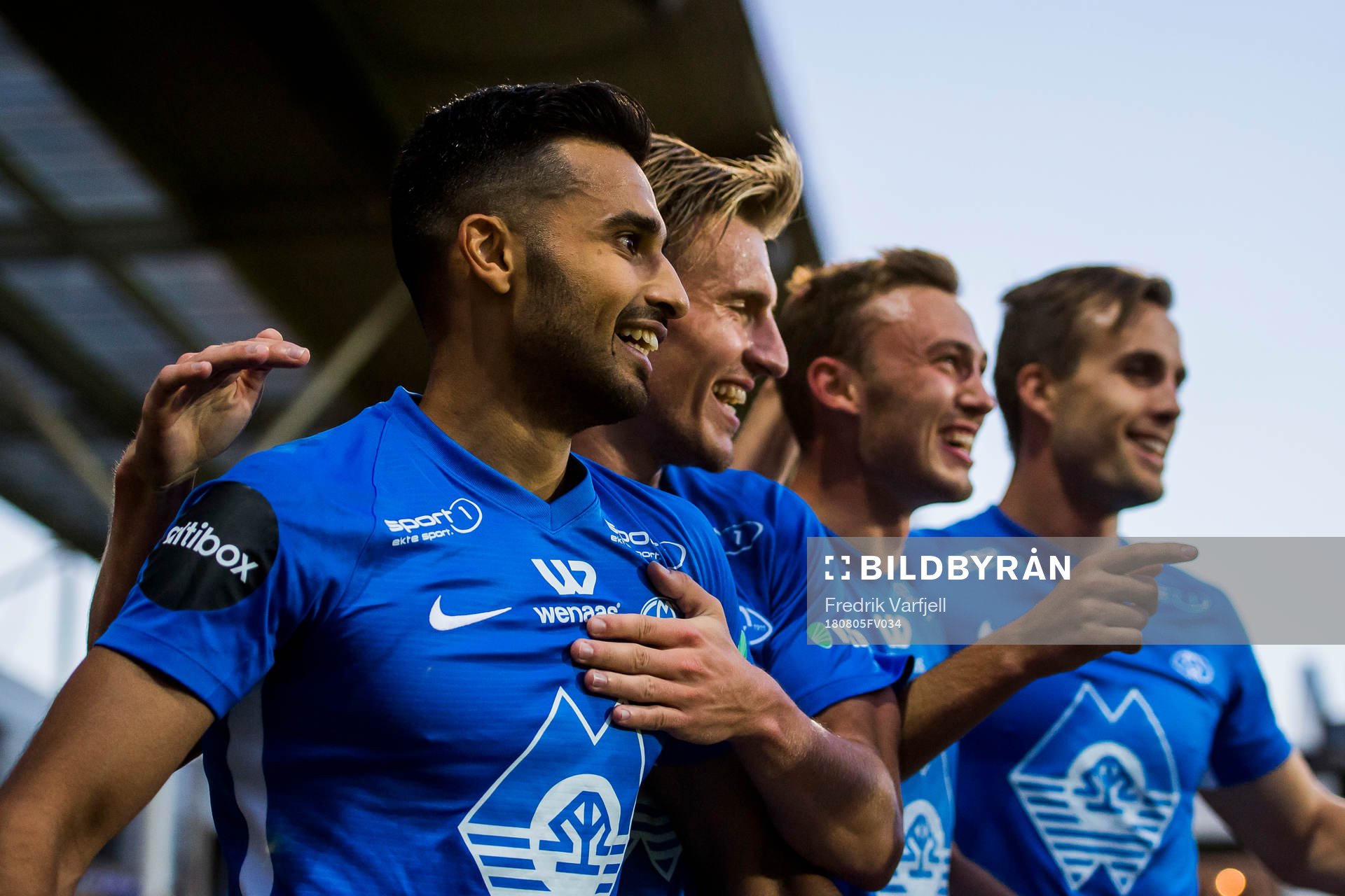Etzaz Hussain of Molde celebrates