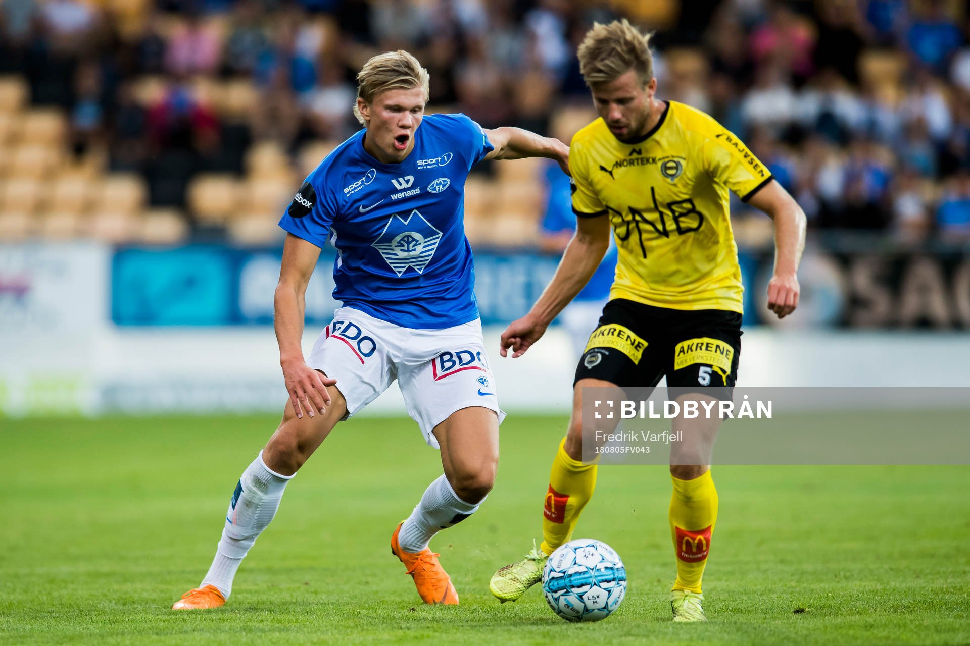 Erling Håland of Molde and Simen Rafn of Lillestrøm