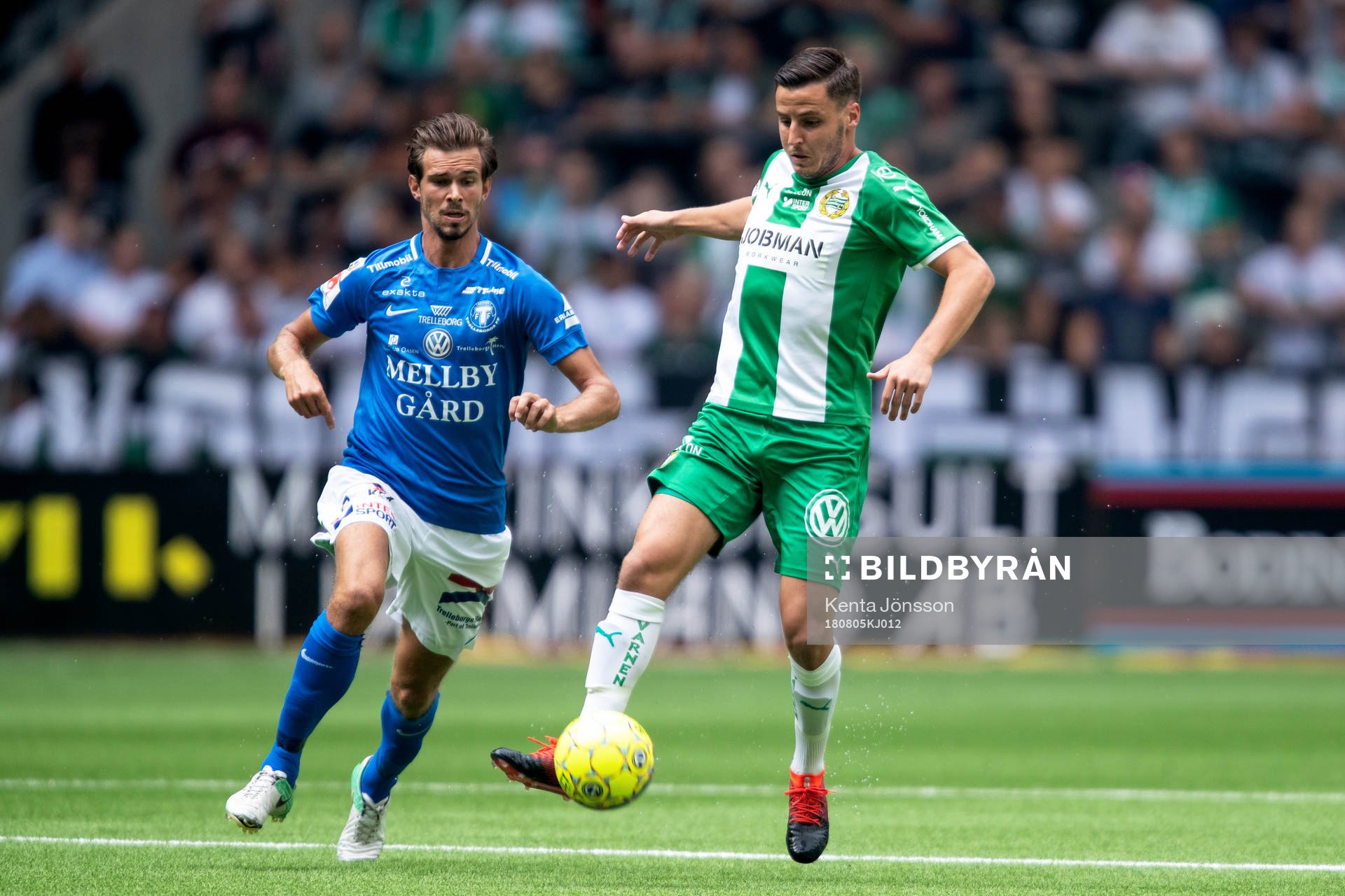 Trelleborgs Sebastian Ohlsson och Hammarbys Jeppe Andersen
