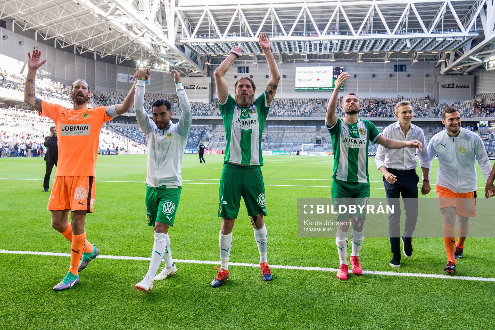 Hammarbys målvakt Johan Wiland , Jiloan Hamad , Björn
